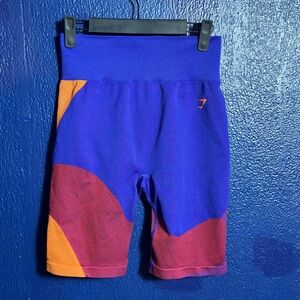 Gymshark Blue and Orange Bike Shorts